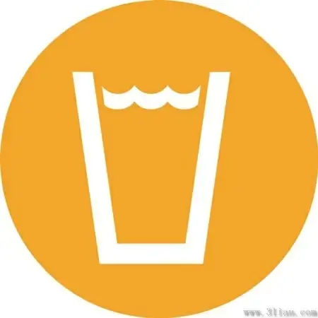 vector orange background cup icon
