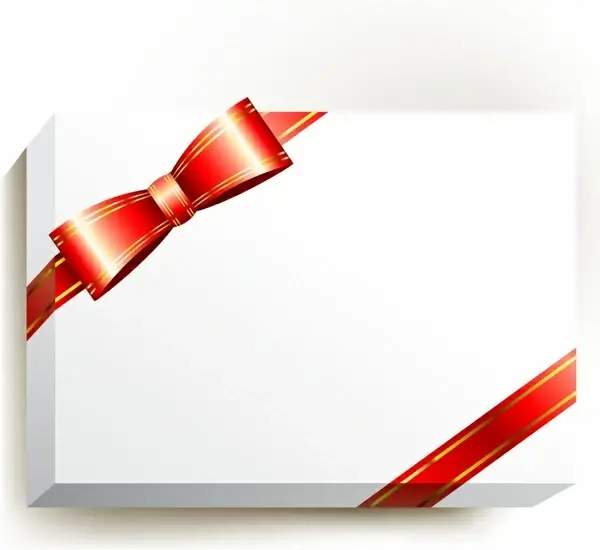 present box icon red ribbon decor 3d design