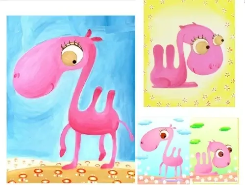 vector pink camel