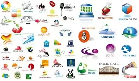logo sets collection various colored shapes design
