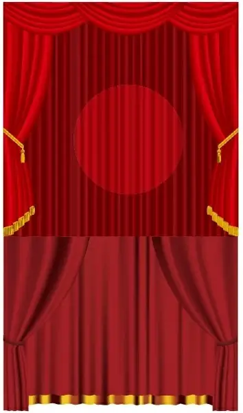 vector red curtain