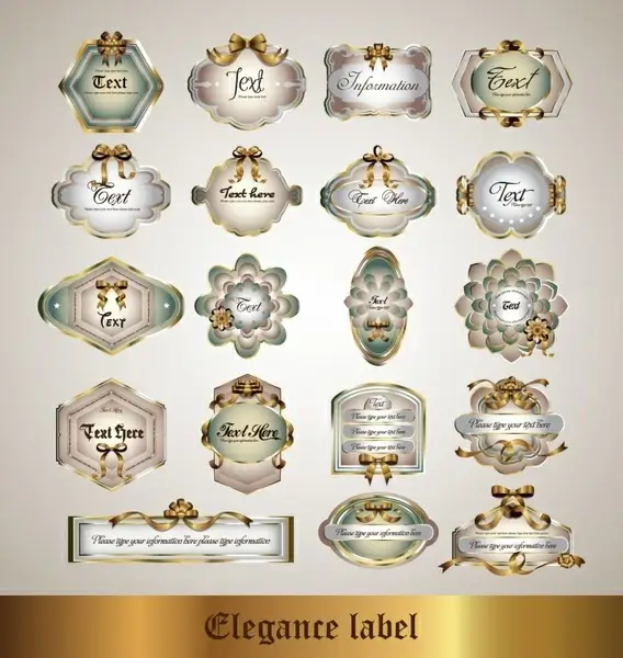 decorative labels templates shiny colored luxury european decor