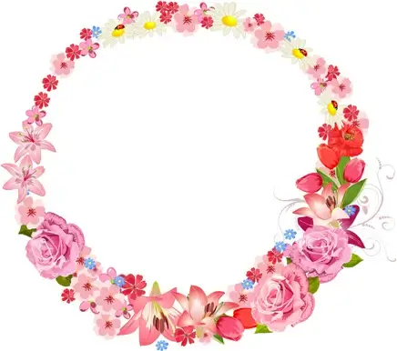 vector round flower design background 