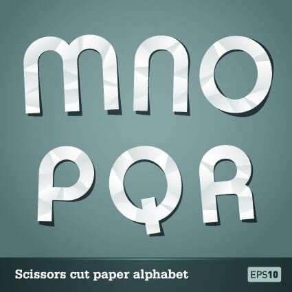 vector scissors cut paper alphabet art