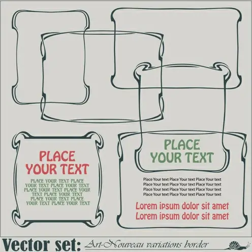 vector set art frames design elements