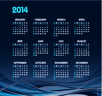 vector set of14 calendar design