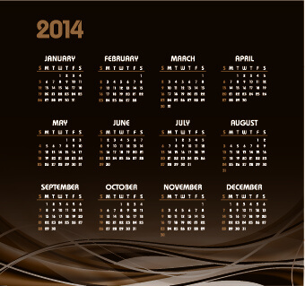 vector set of14 calendar design