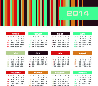 vector set of14 calendar design