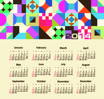 vector set of14 calendar design