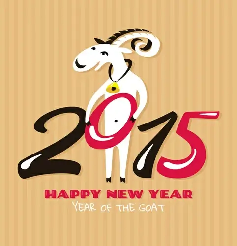 vector set of15 sheep year background