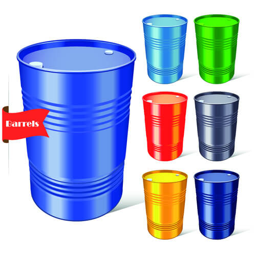 vector set of colored barrel vector