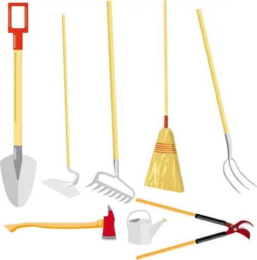 vector set of gardening tool graphic