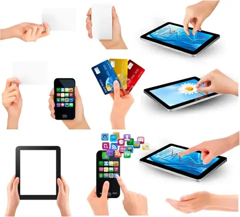vector set of hand gestures design graphics
