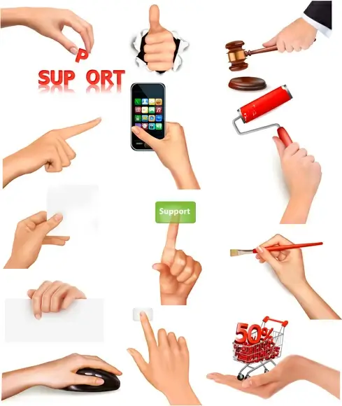 vector set of hand gestures design graphics