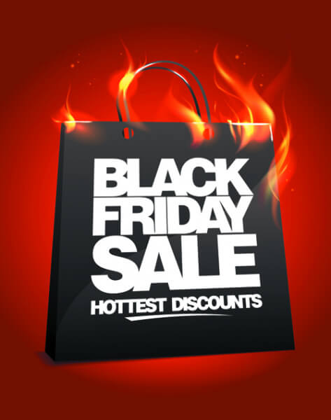 vector set of sale black friday backgrounds