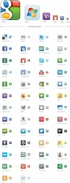 Vector Social Media Icons icons pack