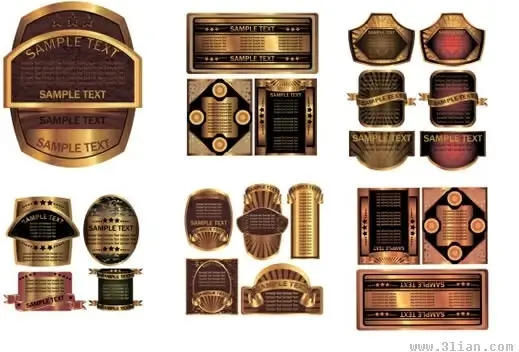 labels templates elegant luxury shiny golden decor