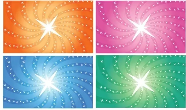 stars background sets colorful bright spiral decoration