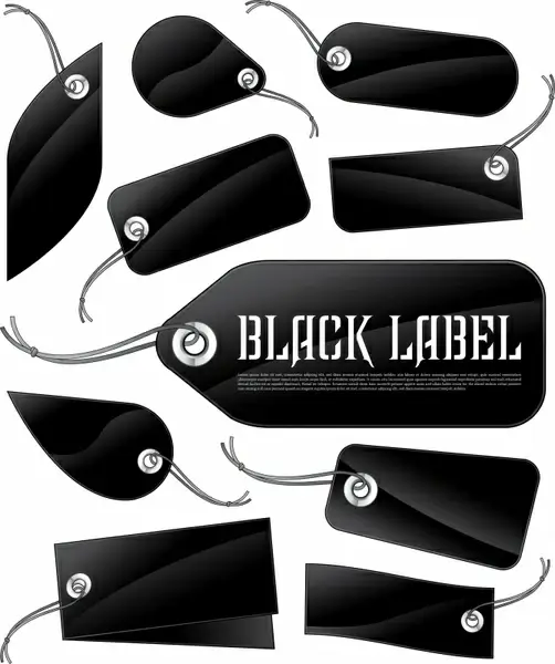 hang tag templates modern elegant black design