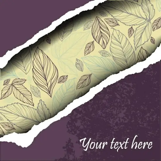 torn paper background classic handdrawn leaves decor
