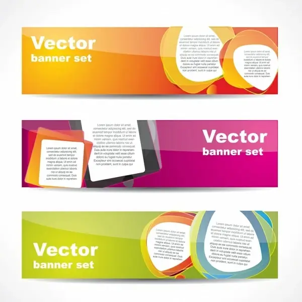 web banner templates shiny colorful modern decor