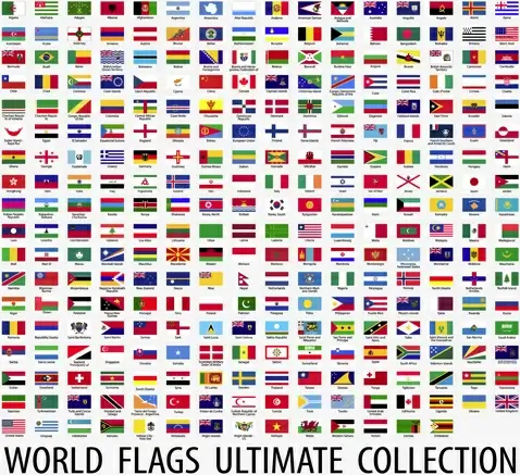 Vector world flags design elements set Vectors graphic art designs in ...