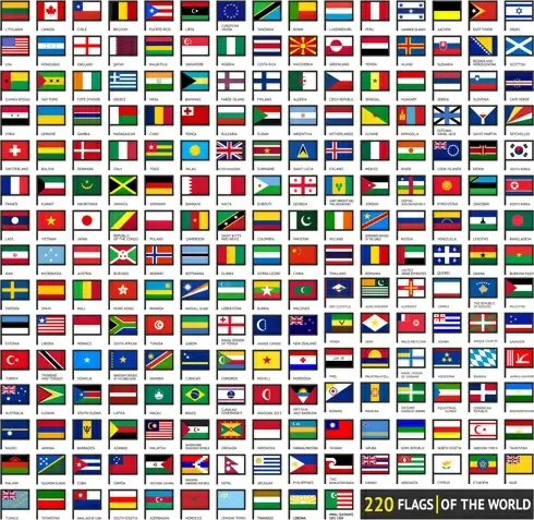 Vector world flags design elements set Vectors graphic art designs in ...