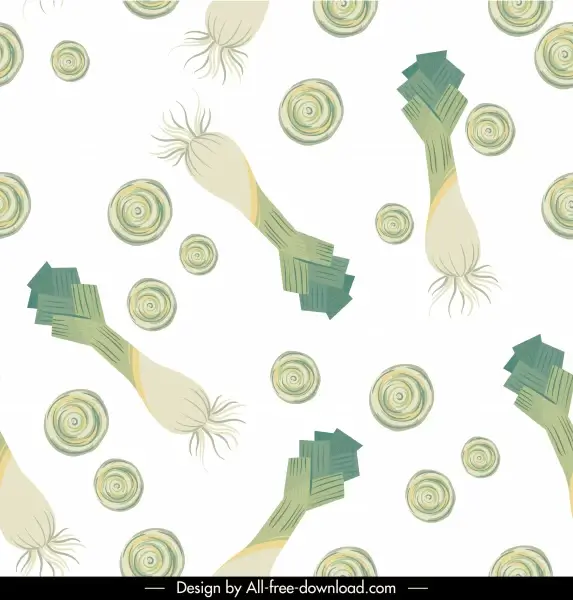 vegetables pattern scallion sketch classic flat repeating decor