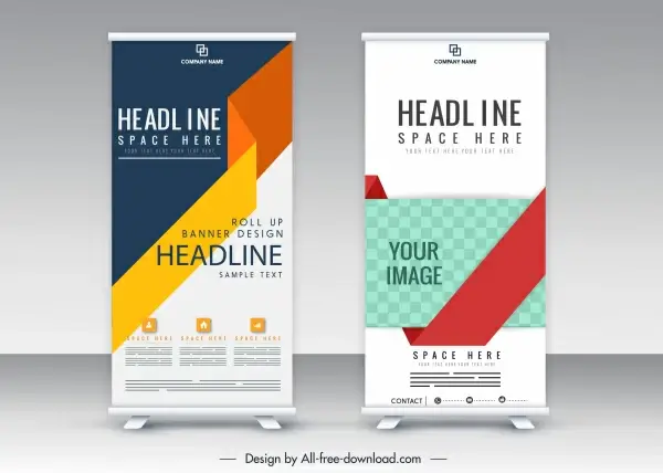 vertical standee banner templates modern colorful abstract decor