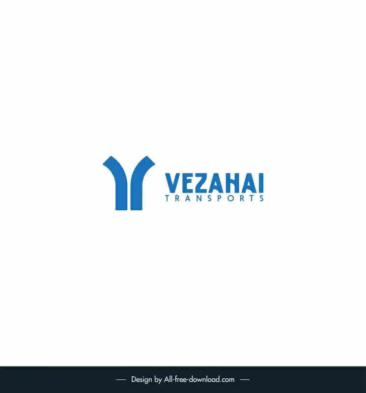vezahai transports logo template stylized texts flat outline 