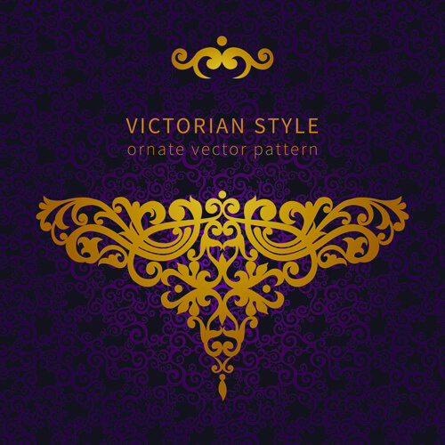 victorian ornate floral pattern background vector