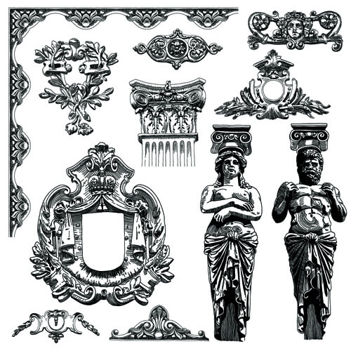 victorian style decorative elements vector graphics