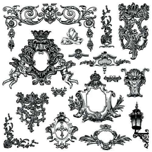 victorian style decorative elements vector graphics
