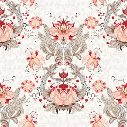 vine with flower seamless pattern vector