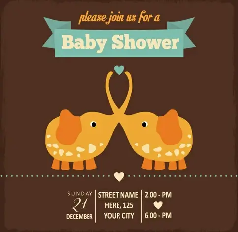 vintage baby shower invitation cards vector