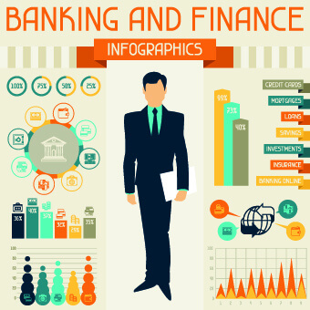 vintage banking and finance design vector