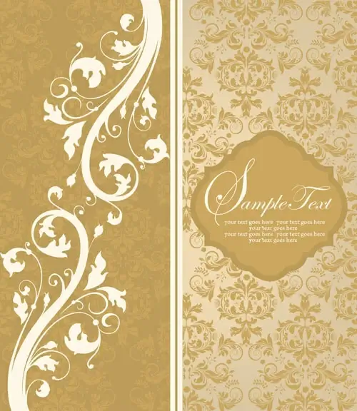 vintage beige floral background vector