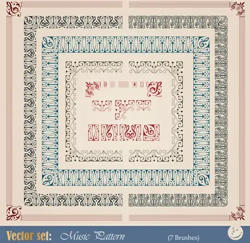 vintage border pattern with frame design vector