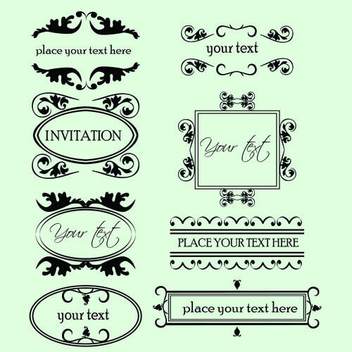 vintage calligraphic and decoration borders vector