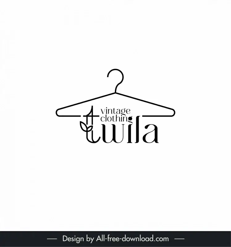 clothing twila logo stylized text clothes hanger sketch