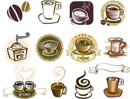 vintage coffee logo design vector