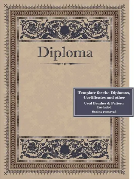 vintage diplomas design cover template vector