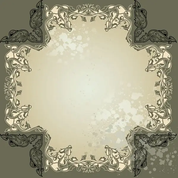 vintage floral frame vector