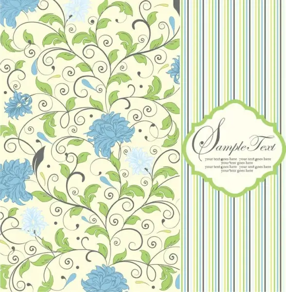 vintage floral frame vector backgrounds set