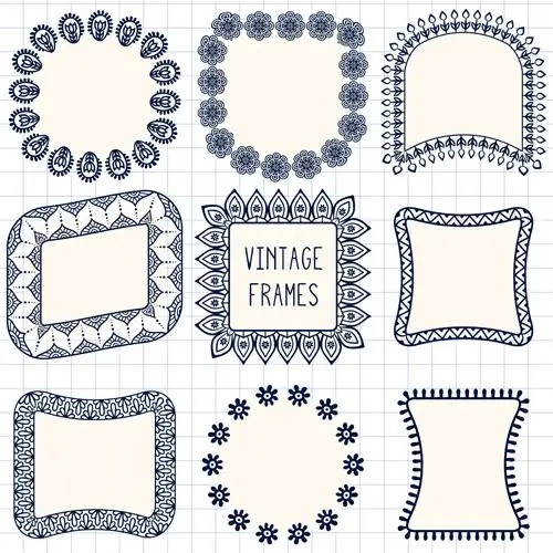 vintage floral frames vectors 
