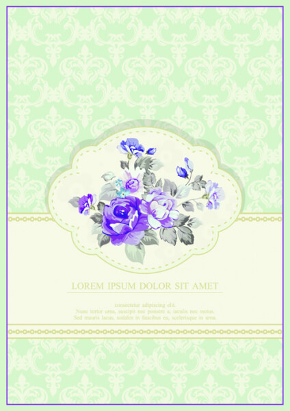 vintage flower congratulation cards vector