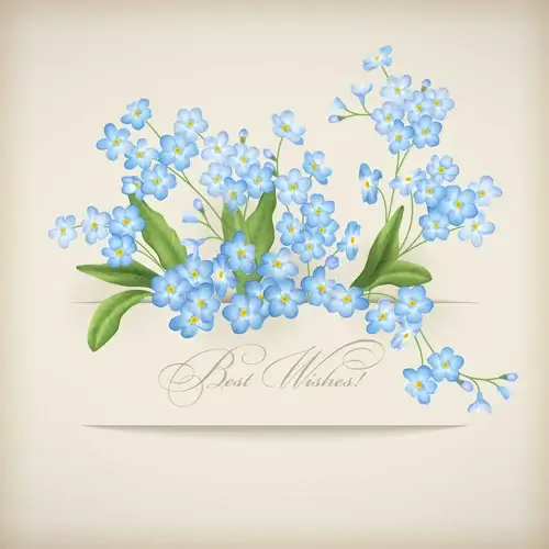 vintage flower wishes cards design vector