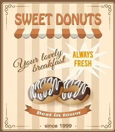 vintage food advertising poster design vector 