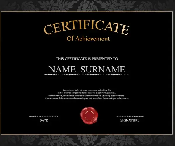 vintage frame certificate template vectors