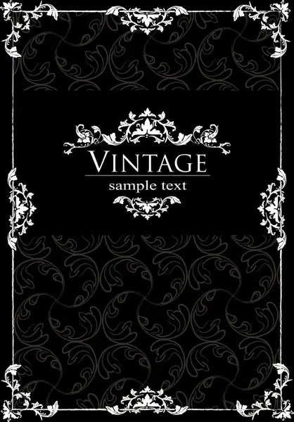 cover template dark vintage symmetrical frame decor